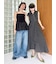 サイドラインバギーデニムパンツ