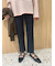 裾段差テーパードデニムパンツ