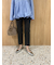裾段差テーパードデニムパンツ