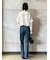 裾段差テーパードデニムパンツ