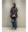 裾段差テーパードデニムパンツ