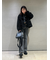 センター削りセミフレアデニムパンツ
