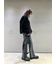 センター削りセミフレアデニムパンツ