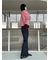 センター削りセミフレアデニムパンツ