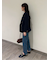裾段差テーパードデニムパンツ
