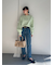 裾段差テーパードデニムパンツ