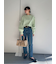 裾段差テーパードデニムパンツ