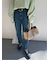 裾段差テーパードデニムパンツ