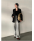 ルーズフィットタックワイドスウェットパンツ