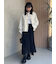 ウエストゴム共リボン付シアープリーツスカート