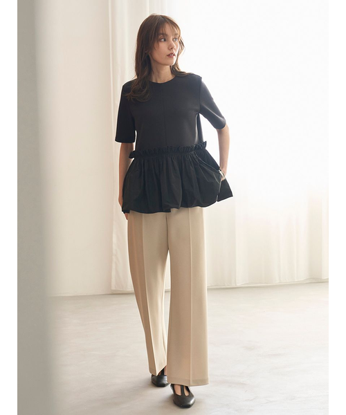 【MilaOwen】ミラオーウェン　ドッキングペプラムトップスブラウス 美品 ドッキングペプラムトップスブラウス(カットソー)｜トップス