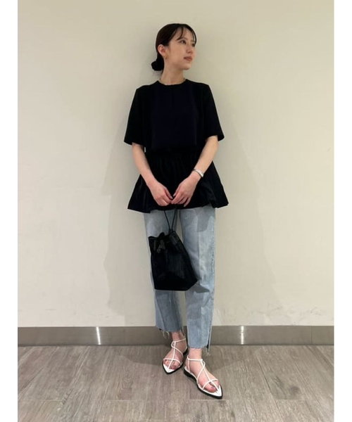 【MilaOwen】ミラオーウェン　ドッキングペプラムトップスブラウス 美品 ドッキングペプラムトップスブラウス(カットソー)｜トップス