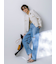 【WEB限定00サイズ】ワイドテーパードカットアウトデニムパンツ