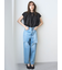 【WEB限定00サイズ】ワイドテーパードカットアウトデニムパンツ