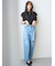 【WEB限定00サイズ】ワイドテーパードカットアウトデニムパンツ