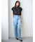 【WEB限定00サイズ】ワイドテーパードカットアウトデニムパンツ