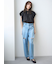 【WEB限定00サイズ】ワイドテーパードカットアウトデニムパンツ