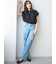 【WEB限定00サイズ】ワイドテーパードカットアウトデニムパンツ