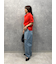 【WEB限定00サイズ】ワイドテーパードカットアウトデニムパンツ
