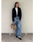 【WEB限定00サイズ】ワイドテーパードカットアウトデニムパンツ