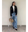 【WEB限定00サイズ】ワイドテーパードカットアウトデニムパンツ