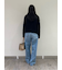 【WEB限定00サイズ】ワイドテーパードカットアウトデニムパンツ