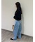【WEB限定00サイズ】ワイドテーパードカットアウトデニムパンツ