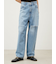 【WEB限定00サイズ】ワイドテーパードカットアウトデニムパンツ