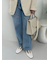 【WEB限定00サイズ】ワイドテーパードカットアウトデニムパンツ