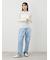 【WEB限定00サイズ】ワイドテーパードカットアウトデニムパンツ