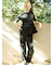 【WEB限定00サイズ】ワイドテーパードカットアウトデニムパンツ