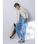 【WEB限定00サイズ】ワイドテーパードカットアウトデニムパンツ