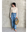 【WEB限定00サイズ】ワイドテーパードカットアウトデニムパンツ