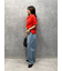 【WEB限定00サイズ】ワイドテーパードカットアウトデニムパンツ