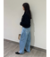 【WEB限定00サイズ】ワイドテーパードカットアウトデニムパンツ