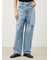 【WEB限定00サイズ】ワイドテーパードカットアウトデニムパンツ