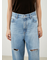 【WEB限定00サイズ】ワイドテーパードカットアウトデニムパンツ