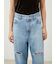 【WEB限定00サイズ】ワイドテーパードカットアウトデニムパンツ