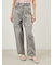 【WEB限定00サイズ】ワイドテーパードカットアウトデニムパンツ
