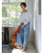 【WEB限定00サイズ】ルーズフィットタックバギーデニムパンツ