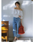 【WEB限定00サイズ】ルーズフィットタックバギーデニムパンツ
