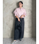 【WEB限定00サイズ】ルーズフィットタックバギーデニムパンツ
