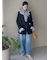 【WEB限定00サイズ】ルーズフィットタックバギーデニムパンツ
