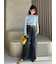 【WEB限定00サイズ】ルーズフィットタックバギーデニムパンツ