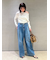 【WEB限定00サイズ】ルーズフィットタックバギーデニムパンツ