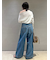 【WEB限定00サイズ】ルーズフィットタックバギーデニムパンツ