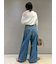 【WEB限定00サイズ】ルーズフィットタックバギーデニムパンツ