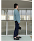裾段差テーパードデニムパンツ
