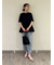 裾段差テーパードデニムパンツ