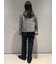 裾段差テーパードデニムパンツ